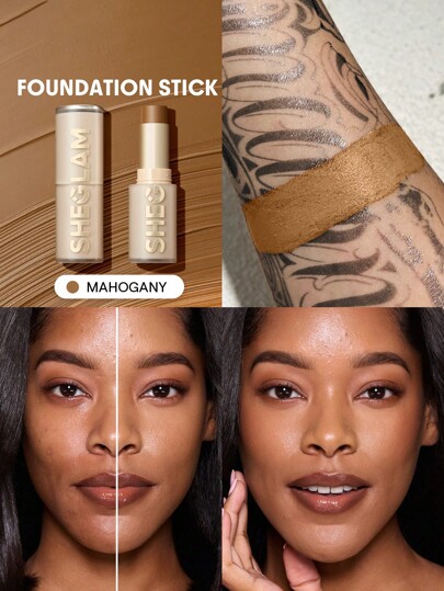 Fondotinta In Stick Ad Alta Copertura Skin Magnet-Mogano Fondotinta In Stick A Lunga Tenuta, Senza Pori, Impeccabile, Facile Da Usare, A Copertura Totale, Per Tutti I Tipi Di Pelle, Resistente Allo Sbiadimento, Anti-Sudore, Leggero, Cruelty-Free, Liscio, Naturale, Simile Alla Pelle Fondotinta In Stick Traspirante, Formula Delicata, Fondotinta Per Il Trucco Marchio Bellezza Trucco Cosmetico Per Donne Ragazze Perfetto Per Autunno Inverno Ideale Per Y2K Elegante Moda Adatto Per Compleanno Natale Presente Festa Pronto Migliore Colore