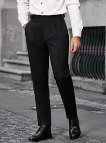 Calvornis Herren Lässig Business Hose mit sauberen, scharfen Schnitten und bequemem Material, das geschäftliche Raffinesse mit urbanem Lässig-Stil verbindet. Der Slim Fit schmeichelt allen Körpertypen und unterstreicht den selbstbewussten und kompetenten Look eines Mannes. - Schwarz - Übersicht 1