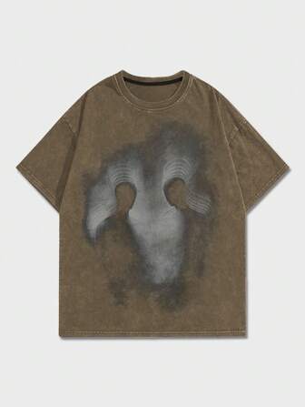 Grunge Punk Maglietta casual e ampia, personalizzata, di moda estiva, con scollo rotondo e maniche corte, stile anni 2000, per uomo