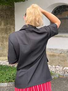 Jeta Ari Blazer casual da donna a maniche corte con colore unito