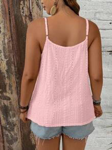 Breezaya Plus Size Casual Solid Color Front Button Suspender - Pink - View 2