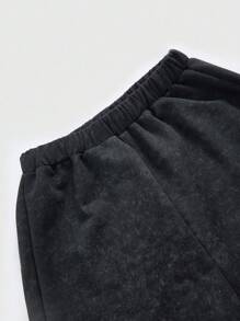 SHEIN Teen Boy Summer Casual Letter Embroidered Shirt & Shorts Set