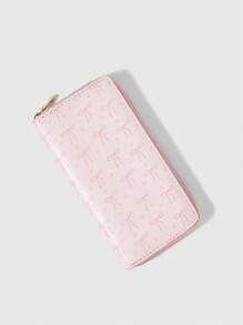 ROMWE Kawaii 可爱粉色蝴蝶结图案热销长款钱包