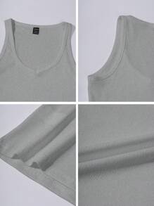 Zavorell Atasan Crop Top Camisole Rajut Seksi - Grey - View 8