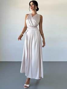 Firerie Women Long Dresses,Graduation,Teacher Outfits For Women,Teacher Dress - Apricot - View 3