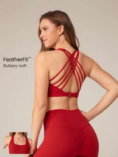 GLOWMODE FeatherFit™ Essential Multi-Strap Bra Light Support Low Impact Yoga Daily Fall Winter