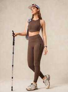 OutZeal 曲线塑形收腹速干户外紧身裤，带拉链口袋