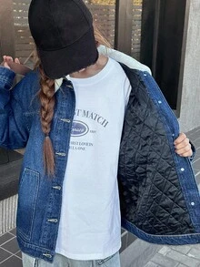 DAZY Teen Girl's Fashionable Thermal Lined Warm Jacket, Autumn/Winter - Blue - View 7