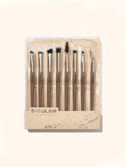 Ensemble De Pinceaux De Maquillage Glam Fam, 8 PièCes, Pinceaux SynthéTiques Pour Sourcils, Fard à PaupièRes, Contour, Surligneur, MéLange, Anti-Cernes, Eye-Liner, Pinceaux De Maquillage Pour Les Yeux Marque Beauté Visage Maquillage CosméTique Pour Femmes Filles Parfait Pour Hiver IdéAl Pour Y2K ÉLéGant Mode Adapté Pour Anniversaire Cadeau FêTe PrêT Meilleure Couleur
