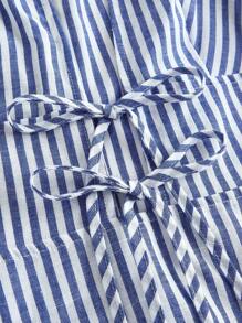 SHEIN SXY Sexy Striped Tie-Front Sleeveless Mini Dress, Summer - Blue and White - View 7