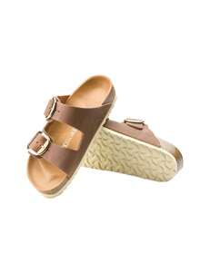 Birkenstock Dép xỏ ngón Arizona Big Buckle LEOI Cognac Hex có thể điều chỉnh thiết kế thường ngày dành cho nữ - Rượu Cognac - Xem 3