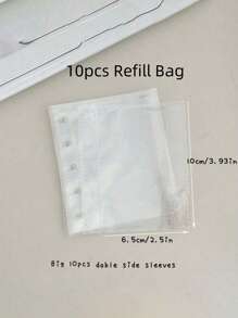 SHEIN 1 件 M5 透明环盖，DIY 活页夹笔记本套装，返校季 - 無色 - 查看 4