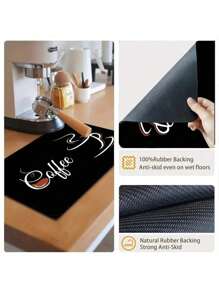 SHEIN 1/2 件咖啡垫 - 隐藏污渍吸收橡胶背衬速干垫适用于厨房台面咖啡吧配件碗碟干燥垫适用于咖啡机咖啡壶咖啡壶浓缩咖啡机 - 彩色 - 查看 3