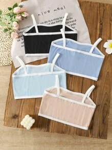 4pcs/Set Tween Girl Ribbed Knitted Camisole - Multicolor - View 2