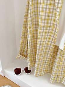 Women's Plaid Long Sleeve Single-Breasted Casual Loose Shirt Fall Cloth For Women