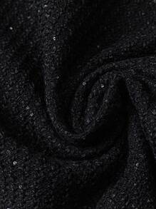 GlowEve Women's Elegant Sleeveless Knee-Length Patchwork Ribbon Trim Dress - Black - View 4