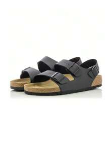 Birkenstock Milano BF 黑色可调节扣环设计女式休闲凉鞋 - 黑色 - 查看 4