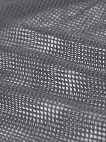 ROMWE Grunge Punk 朋克摇滚铆钉网眼镂空肩部女式 T 恤，音乐节，夏季