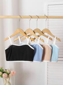 4pcs/Set Tween Girl Ribbed Knitted Camisole - Multicolor - View 3