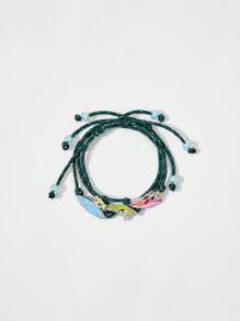 THE POWERPUFF GIRLS X SHEIN Women's Fashion Cute Cartoon Blossom, Bubbles, Buttercup Pattern Bracelet - Silver - View 1