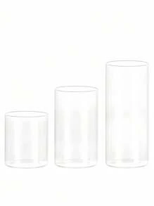 10/15/20 Cm High Glass Vases Cylinder Vase Tulip Vase For Table Decoration 1 Pack Vase Tall Glass Cylinder- Glasses For Candles, Flowers, Pebbles, Shells, Beads & Lantern Glass - Transparent Glass Vase Cylinder - Vases Wedding Table