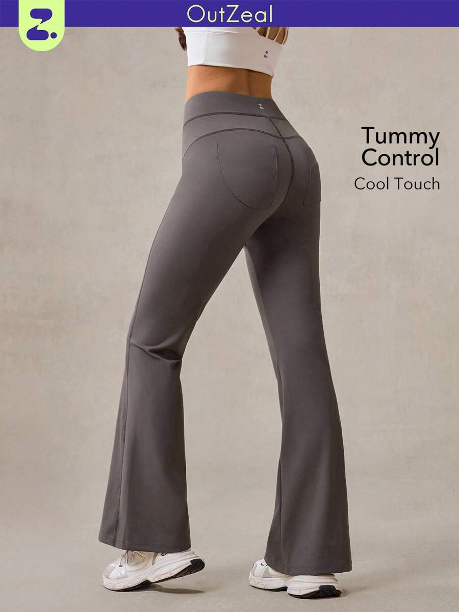 OutZeal Tummy Control Cool Touch Sunproof Flared Pants Daily Casual Yoga - Grey - View 1