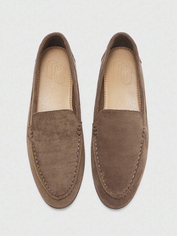 CUCCOO BIZCHIC Women's Fashionable Light Brown Suede Comfortable Casual Loafers, Suitable For Outdoor, Shopping, Work, Daily Wear For Christmas Spring Shoes