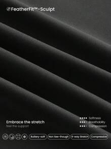 GLOWMODE 中等强度 FeatherFit™-Sculpt 内置罩杯可调节 V 形背部方领慢跑跑步训练 - 黑色 - 查看 5