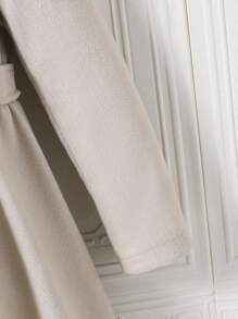 Abrigo largo con solapa y vuelo para niñas preadolescentes - Albaricoque - Ver 6