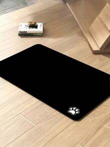 1 Pc Pet Feeding Mat, Dog And Cat Food Mats Contain Spills Protects Floors, Placemats For Dogs Water Bowl, Pets Accessories - Black and White - View 2