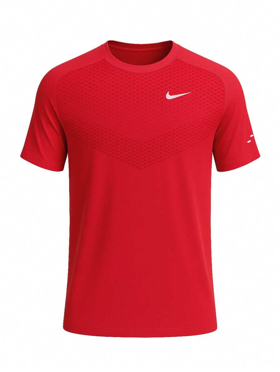 Nike Stride Dri-Fit - Áo thun cổ tròn tay ngắn Raglan thường ngày dành cho nam - Đỏ - Xem 1