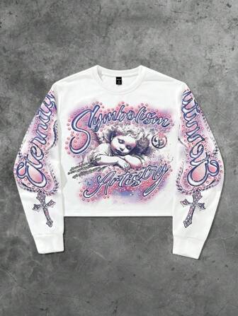 Street Life Men's Vintage Painting Pullover Sweatshirt