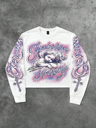 Street Life Men's Vintage Painting Pullover Sweatshirt