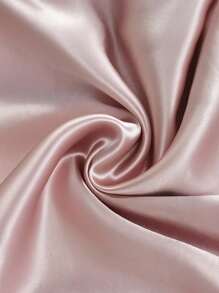 GlowEve CURVE Chaqueta de satén con cuello en V para mujer de talla grande - Rosa - Ver 4