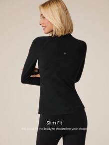 GLOWMODE FeatherFit™-Warm Slim-It It's Chilly Fleece-Lined Slim Fit Long Sleeve Jacket With Thumbholes Autumn Winter Yoga Daily Casual