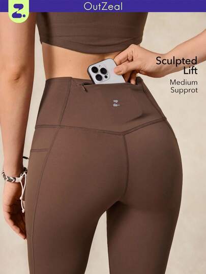 OutZeal 曲线塑形收腹速干户外紧身裤，带拉链口袋