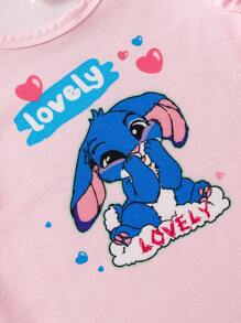 SHEIN 2pcs Baby Girl Cute Blue Rabbit Print Round Neck Long Sleeve Casual Dress, Suitable For Everyday Wear, Spring/Autumn - Multicolor - View 6