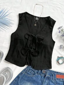 Soleia 女士优雅波西米亚热带风情无袖蝴蝶结上衣，适合休闲海滩、婚礼宾客、毕业典礼、早午餐、圣帕特里克节、春假、复活节、音乐节、春夏等场合。