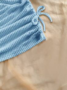 SHEIN Tween Girl Loose Casual Minimalist Comfortable Asymmetric Hem Tank Top And Skirt 2 Pieces Set