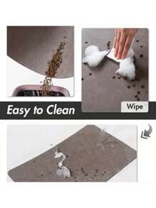 1 Pc Pet Feeding Mat, Dog And Cat Food Mats Contain Spills Protects Floors, Placemats For Dogs Water Bowl, Pets Accessories - Black and White - View 6