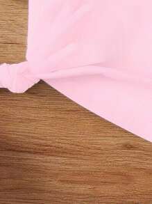 SHEIN 年轻女孩休闲时尚舒适简约可爱卡通返校字母印花短袖 T 恤，夏季 - 粉色 - 查看 4