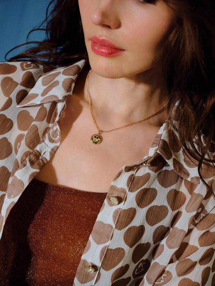 S.W.Smiley x MOTF 18K GOLD PLATED STAR & SMILING FACE NECKLACE