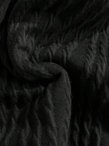 Soleia Women's Olive Green Knitted Jacquard Textured V-Neck Backless Halter One Piece Swimsuit, Suitable For Beach Black One Piece Swimsuit Black Bathing Suit Women Halter Neck Swimsuit - Black - View 7