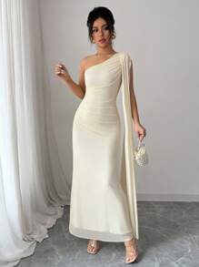 Rafferiza Vestido largo ajustado para mujer, color amarillo claro, primavera/verano - Albaricoque - Ver 4