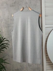 Manfinity Dauomo Áo ba lỗ trơn màu đa năng thường ngày dành cho nam - Xám - Xem 2