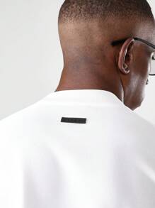 SUMWON 长袖翻领T恤 超柔软针织面料 高级轻盈 休闲必备家居服 简约基础款上衣 纯色 - 白色 - 查看 5