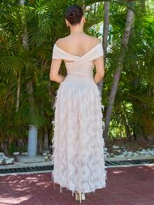 Andrea Bello Women Long Solid Color Casual Dress, Fashionable For Summer - Apricot - View 2