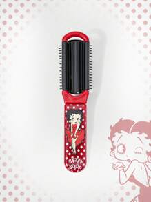Betty Boop | ROMWE 客製化角色圖案梳子，便攜式氣墊髮刷，2合1折疊梳子與鏡子，返校配件 - 彩色 - 查看 4