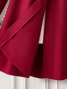 2 件套青少年女孩秋冬保暖可爱时尚休闲外套（含配套帽子） - 紅色 - 查看 5