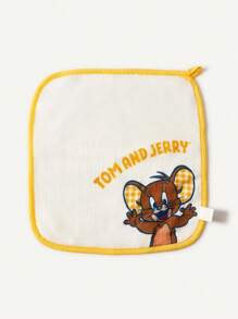 TOM & JERRY X SHEIN 5条/包 卡通图案 柔软舒适的三角巾围兜，多色多用途拍嗝巾 - 彩色 - 查看 7